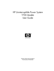HP T1500 HP Uninterruptible Power System T700 Models User Guide