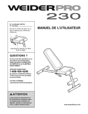 Weider Pro 230 Bench Canadian French Manual