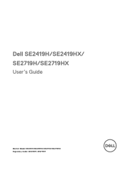 Dell SE2419H X Monitor Users Guide