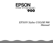 Epson STYLUS900 User Manual