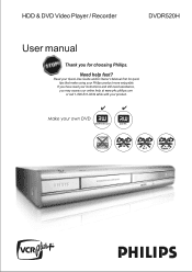 Philips DVDR520H User manual