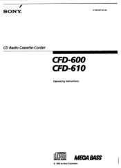 Sony CFD-610 Users Guide