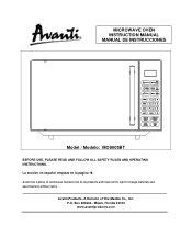 Avanti MO8003BT Instruction Manual