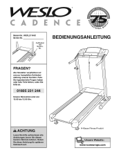Weslo Cadence 75 Treadmill German Manual