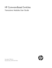 HP 6125XLG HP Comware-Based Switches Transceiver Modules User Guide