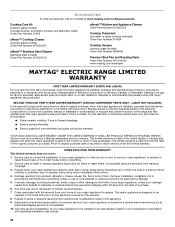 Maytag MET8776BW Warranty Information