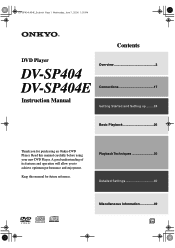 Onkyo DV-SP404 Instruction Manual
