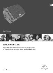 Behringer EUROLIVE F1320D Manual