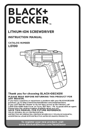 Black & Decker LI3100 Type 3 Manual - LI3100