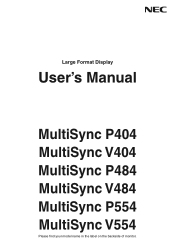 NEC V554 Users Manual