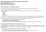 Dell U3014 Dell™ UltraSharp Color Calibration Solution Users Guide