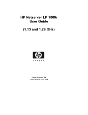 HP LH3000r HP Netserver LP 1000r (1.13, 1.26 & 1.40 GHz) User Guide