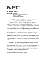 NEC X462HB Launch Press Release