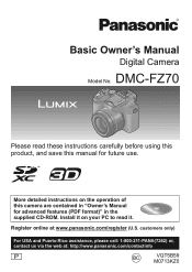 Panasonic LUMIX G85 Basic Operating Manual