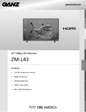 Ganz Security ZM-L43 Specifications