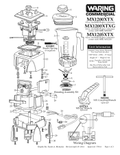 Waring MX1200XTX Parts List and Exploded Diagram