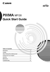 Canon PIXMA MP130 PIXMA MP130 Quick Start Guide