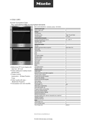 Miele H 6780-2 BP2 Product sheet