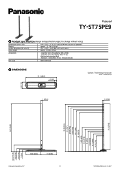 Panasonic TY-ST75PE9 Pedestal TY-ST75PE9 Spec File