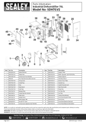 Sealey SDH70 Parts Diagram