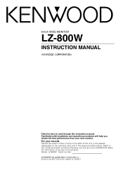 Kenwood LZ-800W User Manual