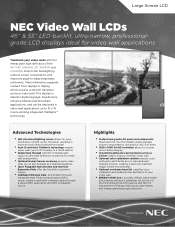 NEC X464UN Specification Brochure