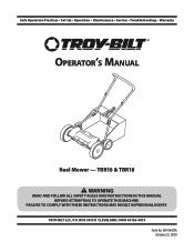 Troy-Bilt TB R18 Operation Manual