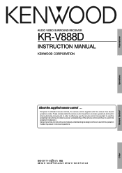 Kenwood KR-V888D User Manual