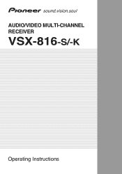 Pioneer VSX-816-S Operating Instructions