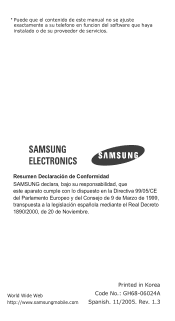 Samsung SGH D500 User Manual (SPANISH)
