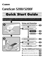 Canon CanoScan 3200F CanoScan 3200/3200F Quick Start Guide