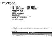 Kenwood KDC-X501 Instruction manual