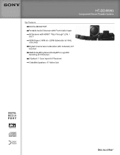 Sony HT-DDW990 Marketing Specifications