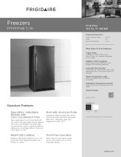 Frigidaire FFFH17F4QT Product Specifications Sheet