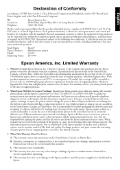 Epson ET-8700 Notices and Warranty