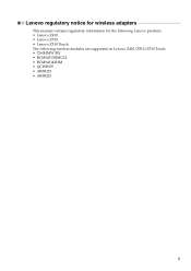 Lenovo IdeaPad Z410 Lenovo Regulatory Notice for Non-European Countries - Lenovo Z410, Z510