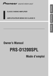 Pioneer PRS-D1200SPL Owner's Manual