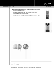 Sony MDR-EX33LP Marketing Specifications (Gold)