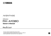 Yamaha RX-A1080 RX-A1080 Owner s Manual