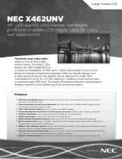 NEC X462UNV Specification Brochure