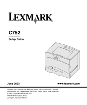 Lexmark C752 Setup Guide