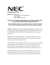 NEC E241N-BK Launch Press Release
