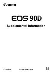 Canon EOS 90D Supplemental Information