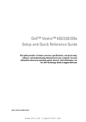 Dell Vostro 220s Setup and Quick Reference Guide