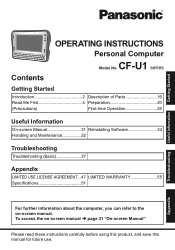 Panasonic CFU1AQCXZ2M Basic Operating Instructions