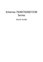 Acer Extensa 7230E Quick Start Guide