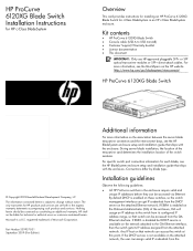 HP 6120G/XG HP ProCurve 6120XG Blade Switch Installation Instructions