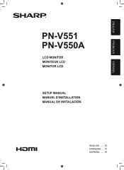 Sharp PN-V550A PN-V550A Quick Start Guide