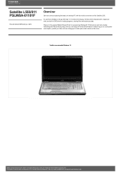 Toshiba Satellite L550 PSLW8A Detailed Specs for Satellite L550 PSLW8A-01101F AU/NZ; English
