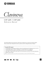 Yamaha CVP-609 Reference Manual